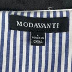 Modavanti Embroidered Floral Bird Nautical Striped Button Down Blouse Size L Photo 13