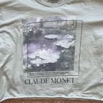 Trust the Universe Green Monet Artwork‎ Quote Cropped Graphic Crewneck Tshirt L Size L Photo 3