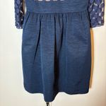 Eliza J Navy Dot Mesh Bodice Fit & Flare Dress Size 6 Photo 2