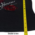 Y2K Roccobarocco Jeans Babydoll Lace Sleeve Jeweled Tank Grunge Rocker XS/S Black Photo 8