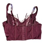 Victoria's Secret  dream angels Burgundy floral embroidery corset bra lingerie Photo 5