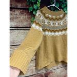easel  Fair Isle Knit Crewneck Sweater Winter Ski Sweater Camel Women's Large Photo 2