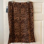 ERIC MID Leopard Print Brown Skirt size L brand new length 27” waist 34” elastic Size L Photo 2