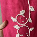 Women’s Vintage 50s Dress Hot Bright Pink Beaded maximalist career preppy retro Photo 3