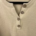 FP Beach Hailee Waffle Knit Henley Sweater Beige Pullover Top Slouchy Relaxed XS Photo 3