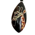 Hand painted giraffe pendant necklace on cord Photo 7