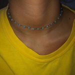 Aqua Beaded Choker Blue Photo 0