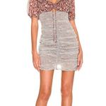 Free People NWT X Revolve Tessa Ruched Short Sleeved Boho Dress Sz L Open Back Photo 0