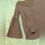 Free People ribbed lace crochet long sleeve top women’s size medium Photo 2