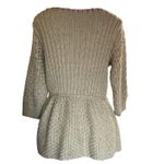 Free People Deep V Peplum Knit Sweater Cardigan in Olive Green Photo 2