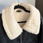 NEW Faux Leather and Shearling/Sherpa Jacket Black Size L Photo 1