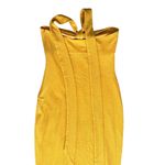 Saylor Women’s Jynx Fringe Halter Neck Mango Yellow Knit Midi Dress Sz S Photo 6