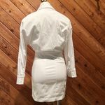 ZARA NWT  Structured Poplin Collared Long Sleeve Mini Shirt Dress White Medium Photo 5