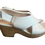 Clarks Maritsa Lara Slingback Sandals Wedge White Snake Textured Size 11 Women's Photo 1