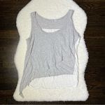 ZARA Gray and White Asymmetrical Hem Tank Top Photo 0