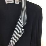 Chico's Chico’s Travelers Black & White Zip Up Stripe Collar Long Sleeve Jacket L 2 Photo 6