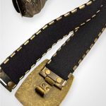 Turquoise Elastic and Metal Belt Artistic buckle Western Cowgirl Southwest Brown Photo 5