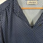 Vintage Anthony Richards 3X Womens Top MuuMuu Blouse Polka Dot Blue White Photo 6