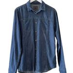 Clockhouse Denim Soft Button-Down Long Sleeves Blue Front Pocket Shirt M #1517 Photo 0