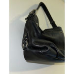 Coach Black Pebbled Leather Hobo Blue Lining F15064 Photo 8