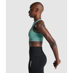 Gymshark  Energy Seamless Sports Bra Light Green Mint Strapy Eyelet Contour S Photo 3