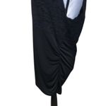 Maurice's  Black Lace Sleeveless Shirt Ruched Sides V-neck V-back Photo 4