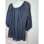 Vitamin A  'Costa' Cover-Up Tunic Shirt, Cotton Crinkle, Black Sz S NWT $128 Photo 10