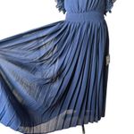 Lulus Ruffled Pleated One Shoulder Midi Dress Size M Blue Splendid Charisma NEW Photo 5