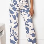 Beginning Boutique Tiger Lace Up Pants Cow Print Photo 1