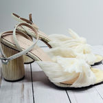 Loeffler Randall  Camellia Pleated Bow Sandal in Pearl Size 8.5B Photo 0
