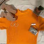 H&M NWOT Orange  Crochet Knit Sweater Dress Size M Photo 1