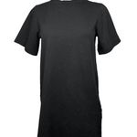 COS Black 100% Cotton Short Sleeve Plain Mock Neck Mini T Shirt Dress Size XS Photo 3
