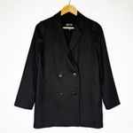 Madewell Caldwell Double-Breasted Blazer MA637 Black Double-Breasted Jacket XS Photo 0