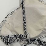 Refuge Womens Low Cut Tie Knot Front Bikini One Piece Snakeskin Black White XL Photo 1