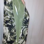 a.n.a . A New Approach Narrow Batwing Green Black Gold Abstract Shirt Blouse Top Photo 5