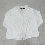 Laura Scott  Long Sleeve Ruffle Blouse V-Neck White 20W Plus Business City Party Photo 0