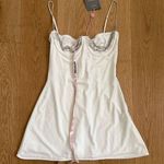 House Of CB - Grace Mini Dress in Off White & Silver Photo 0