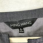 Ming Wang  Cotton Shift Dress Size Small Split Neck Pockets Charcoal Grey Office Photo 4