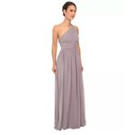 Donna Morgan ✨ 'Rachel' Ruched One-Shoulder Chiffon Lavender Sz 6 Gown✨ Photo 3