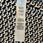 Chico's NEW Size 1 US M Bi Color Fringe Textured Cardigan Sweater Black White Photo 3