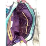 Anuschka Hand Painted Art Leather Tiger Leopard Hibiscus Satchel Purse W/Coin Photo 9