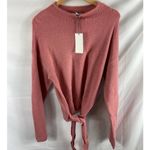 WAYF NWT  Where Are You From Mock Neck Tie Waist Sweater Blush Pink L Photo 1