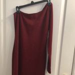 Popular Basics COPY - Dark Red One-Shoulder Dress Photo 1