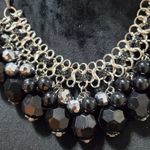 Womens Fashion Black Rhinestones Beaded Necklace Jewellery with Lobster Clasp Photo 3