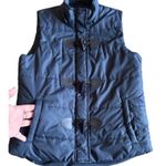 Bagatelle Quilted Vest Navy Size Small Toggles Zip Snap Button Cabin Lodge Fall Photo 1
