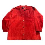 Vintage DA CAVANNA Red Suede Leather Button Up Shirt Jacket Women's Size L Size L Photo 0