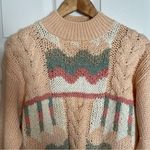 Vtg Pastel Cottagecore Sweater Hand Knit Sz Large Orange Photo 2