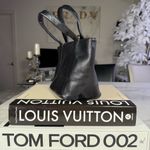 Pierre Balmain Black Small Textured Pebbled Leather Bow Tote Bag Photo 5