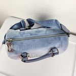 Juicy Couture Bag Obsession Satchel Slate Blue Velvet Rhinestones Purse Handbag Photo 6