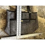 Spartina 449 Fabric Chevron Print Leather Linen Lined Shoudler Bag Womens Purse Photo 10